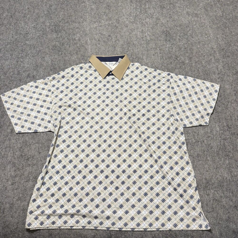 Vtg 90s Classics by Palmland Polo Shirt Mens 3XL Deadstock NWT Geometric Knit